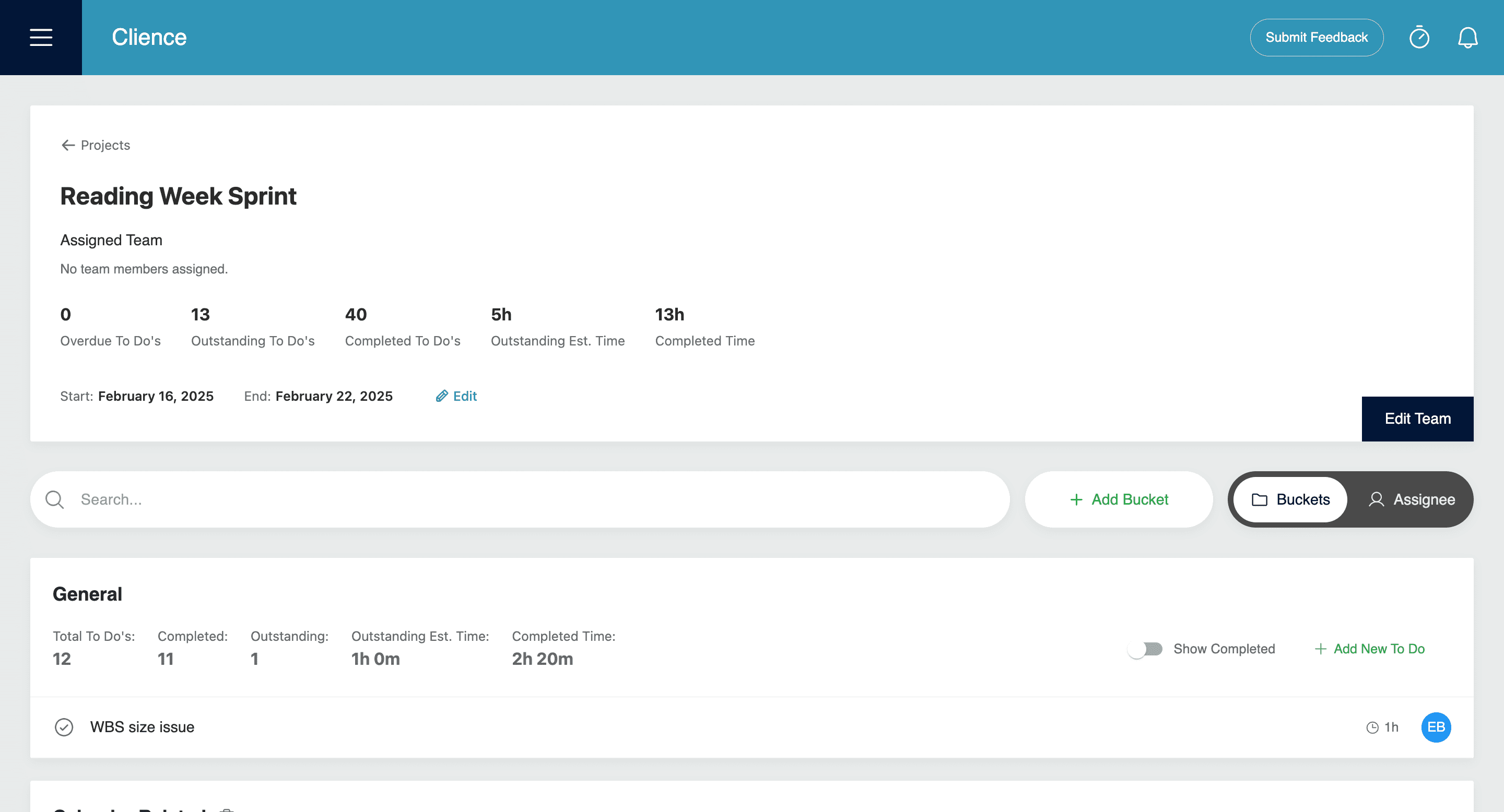 Streamline product interface showing Sprints